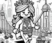 Coloriage Princess fille du monde magique de Lego Junior