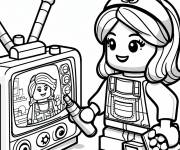 Coloriage T&eacute;l&eacute;vision Lego Junior