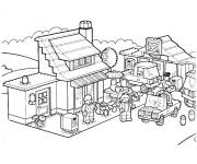 Coloriage Ville de Lego Junior pr&eacute;scolaire