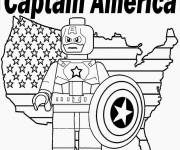 Coloriage et dessins gratuit Captain America Lego Marvel à imprimer