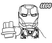 Coloriage et dessins gratuit Iron Man l&egrave;ve le pouce de Lego Marvel à imprimer