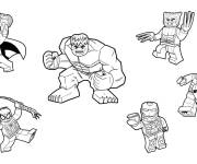 Coloriage L'&eacute;quipe puissante d'Avengers de Lego Marvel