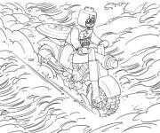 Coloriage Lego Captain America sur sa moto