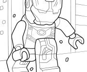 Coloriage Lego Marvel Iron Man sur le trottoir