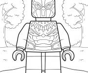 Coloriage Lego Marvel Panth&egrave;re noire dans la for&ecirc;t
