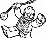 Coloriage Lego Marvel Spiderman en action