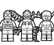 Coloriage Lego Marvel, superman, Spiderman et Venom