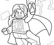 Coloriage Lego Marvel Thor avec marteau invoquant la foudre