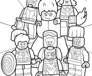 Coloriage Les superh&eacute;ros lego Marvel prennent une photo