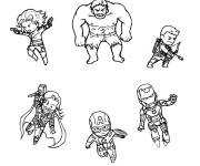 Coloriage Mini lego Avengers Marvel
