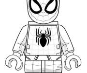 Coloriage et dessins gratuit Portrait de Spiderman Lego Marvel facile à imprimer