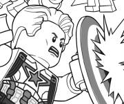 Coloriage et dessins gratuit Sc&egrave;ne de combat du film Lego Marvel à imprimer