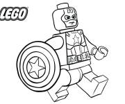 Coloriage Superh&eacute;ros Captain America en lego de Marvel