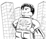 Coloriage Superman Lego dans la ville