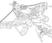 Coloriage et dessins gratuit Bataille a&eacute;rienne de Lego Nexo Knights à imprimer