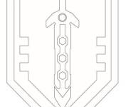 Coloriage et dessins gratuit Bouclier Lego Nexo Knights &eacute;p&eacute;e à imprimer