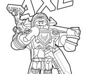 Coloriage Chevalier Axel tenant une hache lourde