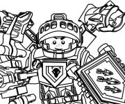 Coloriage Chevalier &eacute;quip&eacute; de canons de combat Lego Nexo Knights