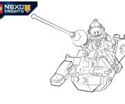 Coloriage Chevalier sur sa v&eacute;hicule Lego Nexo Knights