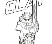Coloriage Le courageux Clay levant son &eacute;p&eacute;e avec la bataille