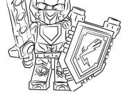 Coloriage Lego Chevalier Nexo arm&eacute; d'une &eacute;p&eacute;e