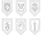 Coloriage Les boucliers LEGO Nexo Knights