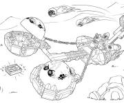 Coloriage Sc&egrave;ne de combat Lego Nexo Knights