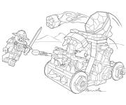Coloriage Un v&eacute;hicule Lego Nexo lance des flammes