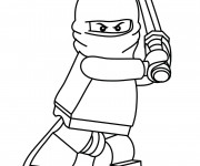 Coloriage Lego Ninjago Cole portant son épée