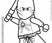 Coloriage et dessins gratuit Lego Ninjago Kai au combat à imprimer