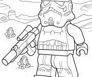 Coloriage Dessin anim&eacute; Lego Star Wars Stormtrooper avec blaster