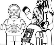 Coloriage Deux h&eacute;ros de dessin anim&eacute; Lego Star Wars