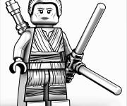 Coloriage H&eacute;ro&iuml;ne Rey Lego bande anim&eacute;