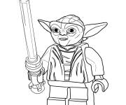 Coloriage Illustration Ma&icirc;tre Yoda LEGO