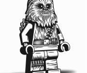 Coloriage Impressionnant Wookiee en Lego