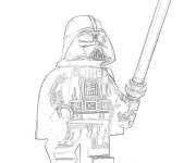 Coloriage L&eacute; m&eacute;chant de Lego Star wars avec arme en vecteur
