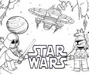 Coloriage Le monde de Lego Star Wars pour enfants