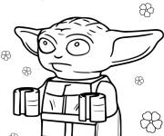 Coloriage Lego B&eacute;b&eacute; Yoda du film pour enfants