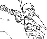 Coloriage Lego Boba Fett en volant