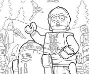 Coloriage Lego C-3PO et R2-D2 Star Wars