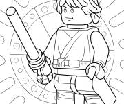 Coloriage Lego kawaii Luke Skywalker