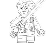 Coloriage et dessins gratuit Lego Luke Skywalker avec sabre laser à imprimer