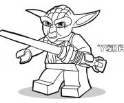 Coloriage et dessins gratuit Lego maitre Yoda s&eacute;rieux à imprimer