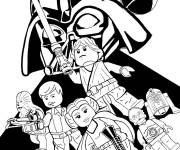 Coloriage Lego Star Wars en noir et blanc