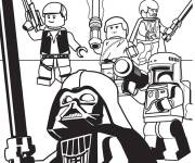 Coloriage Lego Star Wars Han Solo, Jedi, Boba Fet et Dark Vador