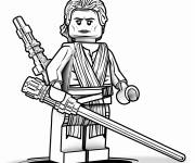 Coloriage Lego Star Wars H&eacute;ro&iuml;ne Rey