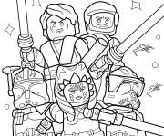 Coloriage Lego Star Wars Luke et les soldats clones