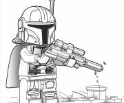 Coloriage Lego Star Wars Mandalorian facile