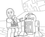 Coloriage Les robots amusants de Lego Star Wars