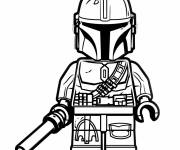 Coloriage Mod&egrave;le de personnage Mandalorian Lego